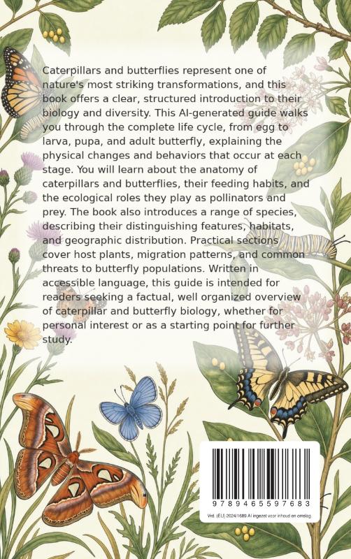 Achterkant van All About Caterpillars and Butterflies