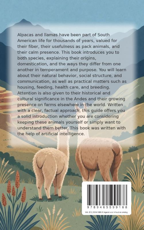 Achterkant van All About Alpacas and Llamas