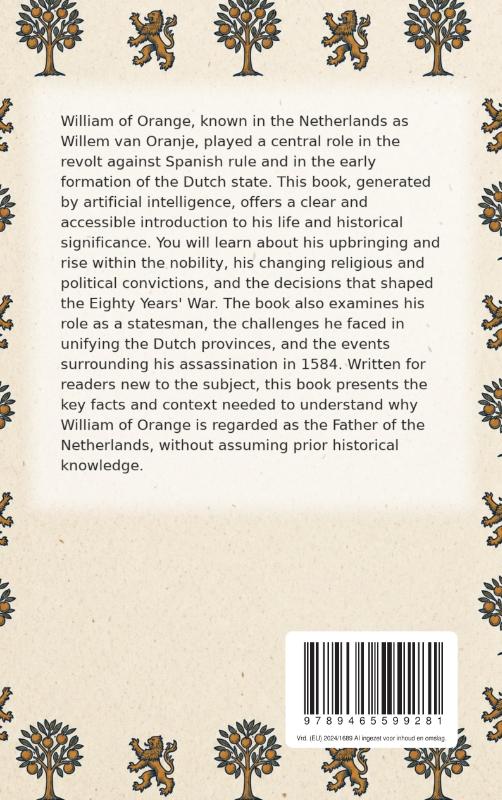Achterkant van All About William of Orange
