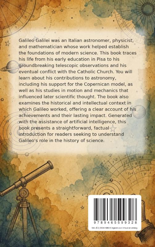 Achterkant van All About Galileo Galilei