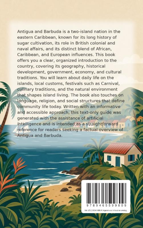 Achterkant van All About Antigua and Barbuda