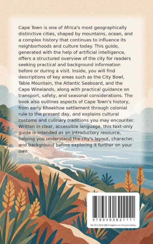 Achterkant van Discovering Cape Town