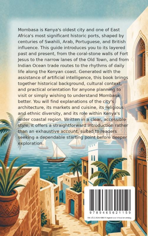 Achterkant van Discovering Mombasa