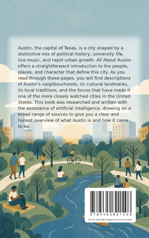 Achterkant van All About Austin