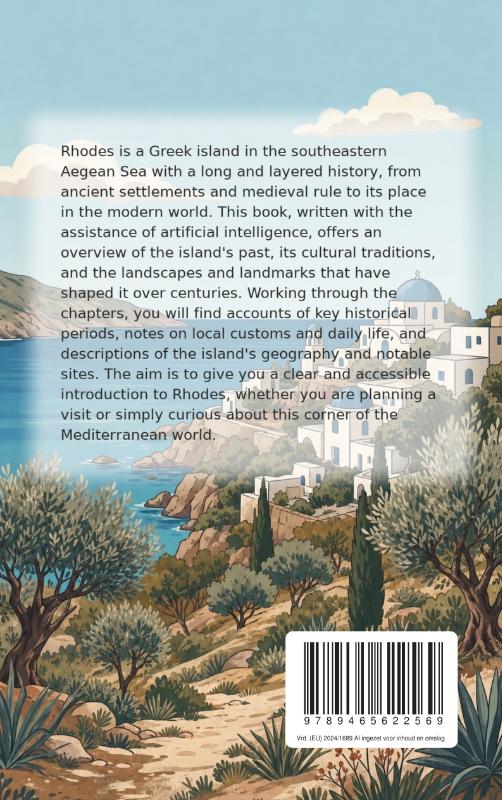Achterkant van All About Rhodes