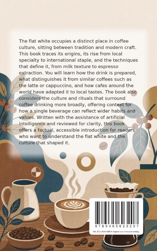 Achterkant van The World of Flat White