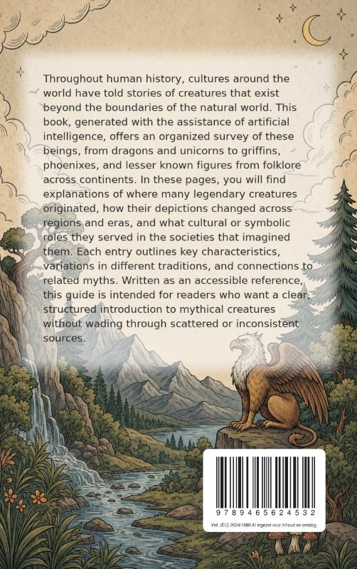 Achterkant van All About Mythical Creatures and Dragons
