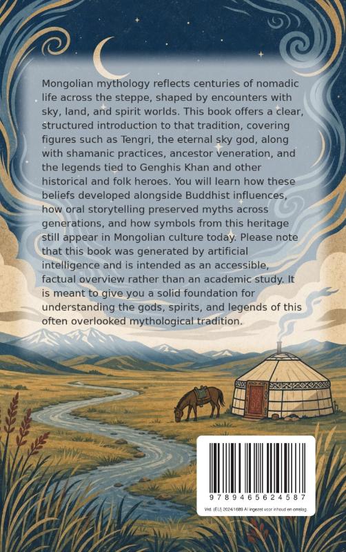 Achterkant van All About Mongolian Mythology