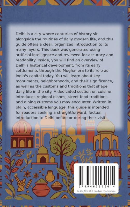 Achterkant van Discovering Delhi