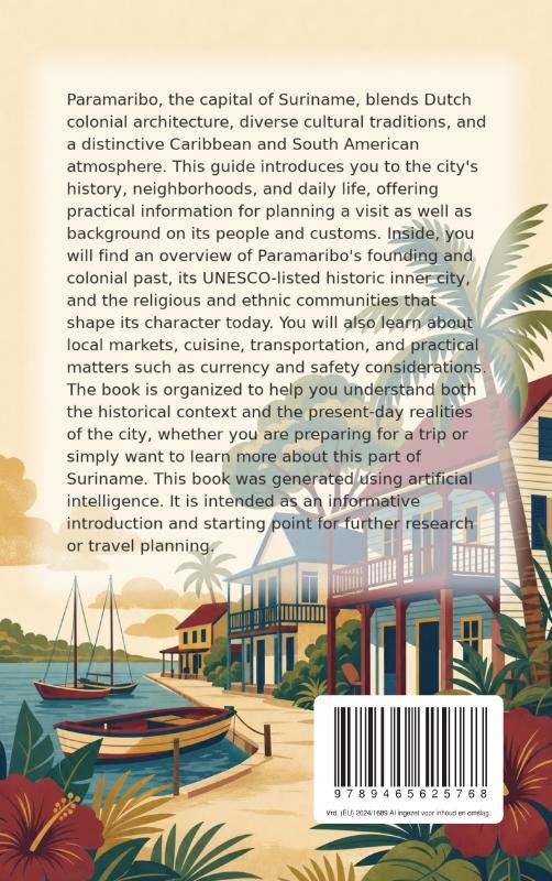 Achterkant van Discovering Paramaribo