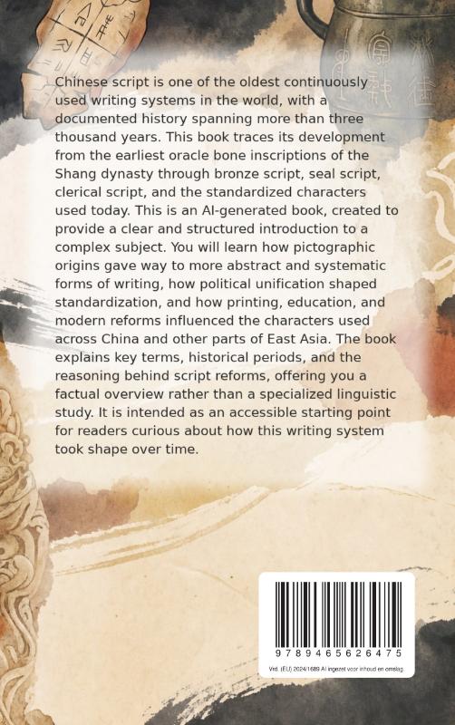 Achterkant van The History of Chinese Script