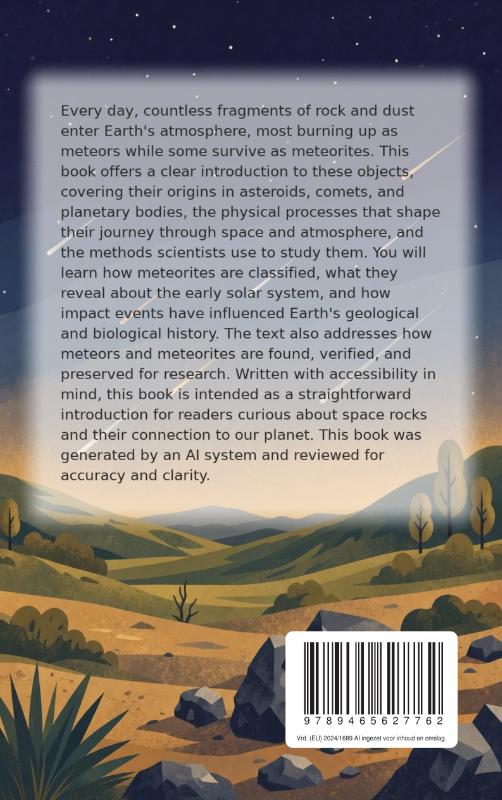 Achterkant van Meteors and Meteorites