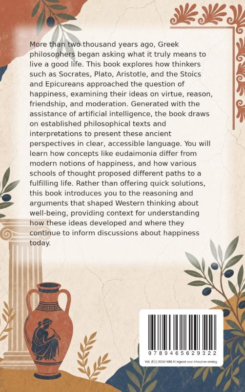 Achterkant van Happiness According to the Ancient Greeks