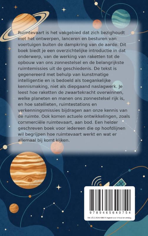 Achterkant van De ruimtevaart in het kort