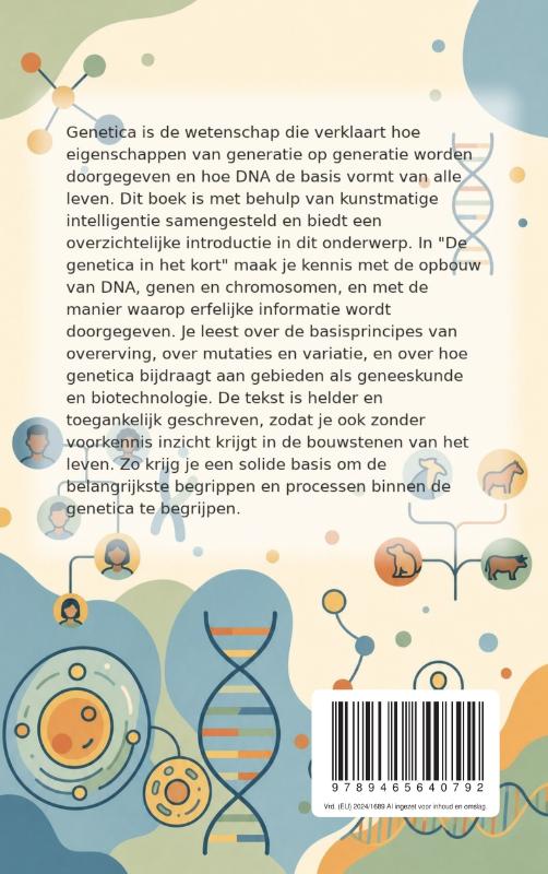 Achterkant van De genetica in het kort