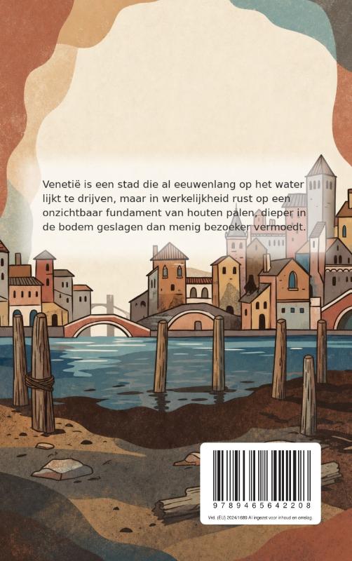 Achterkant van Hoe Venetië op palen staat