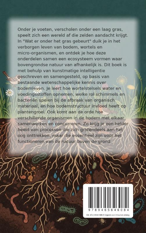 Achterkant van Wat er onder het gras gebeurt