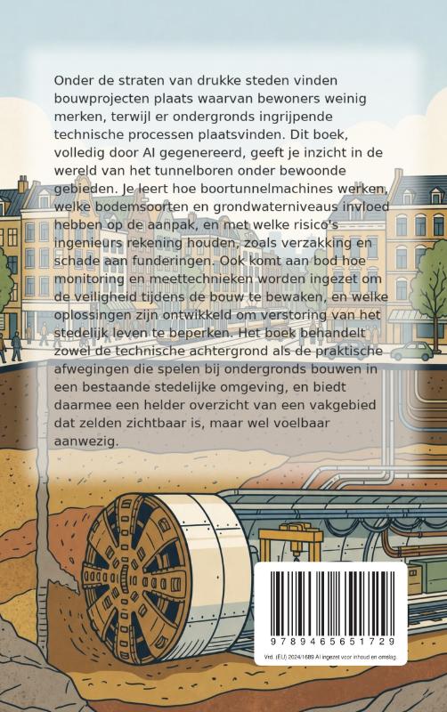 Achterkant van Tunnelboren onder een bewoonde stad