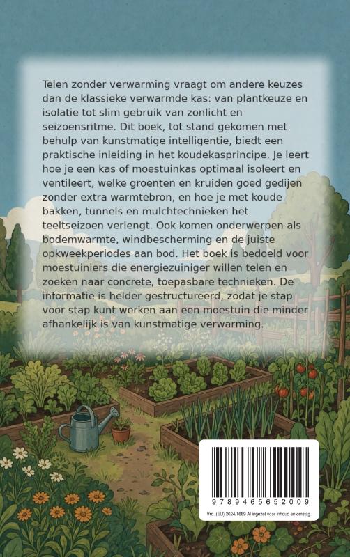 Achterkant van Koude kas: telen zonder stoken