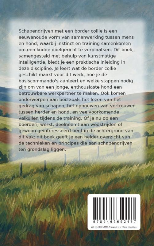 Achterkant van Schapendrijven met een border collie