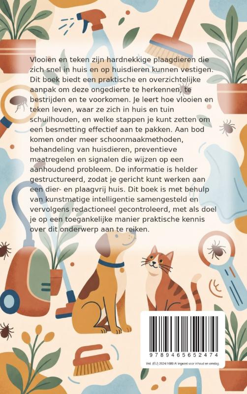 Achterkant van Vlooien en teken het huis uit