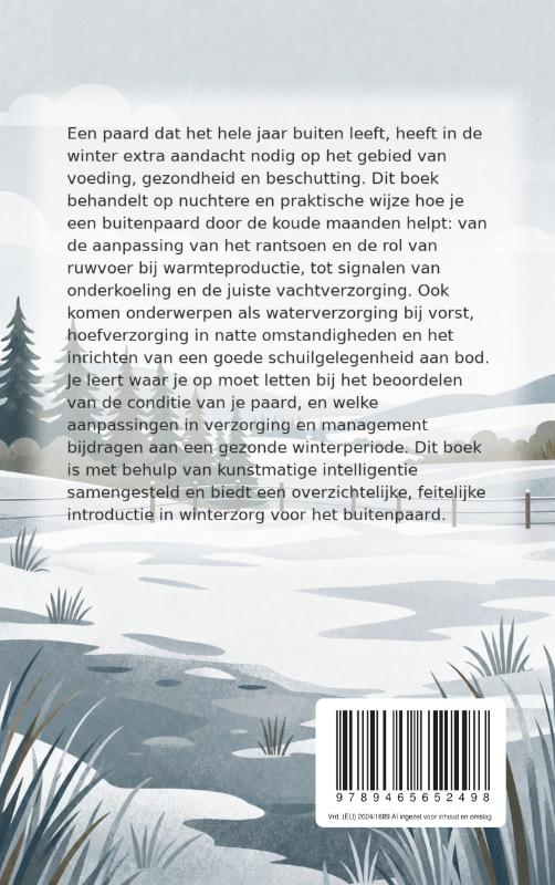 Achterkant van Winterzorg voor het buitenpaard