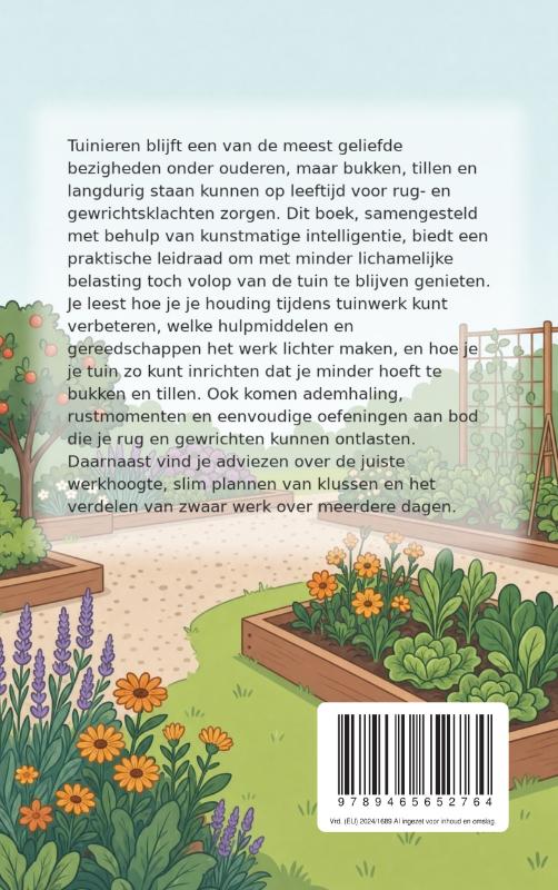 Achterkant van Rugsparend tuinieren op leeftijd