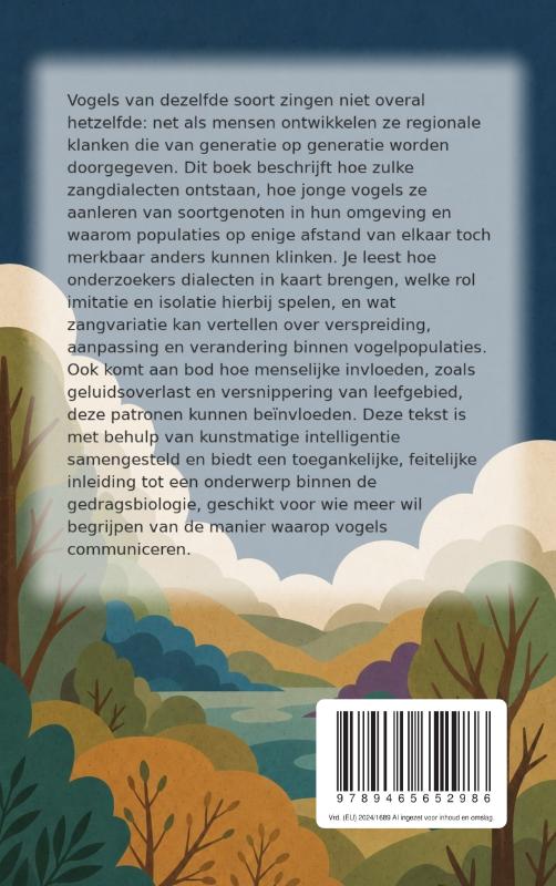 Achterkant van Zangdialecten bij vogels