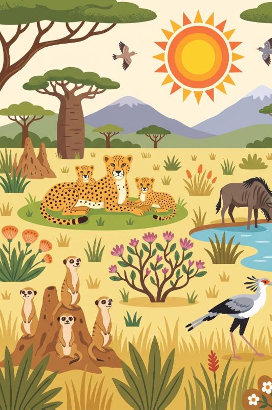 Achterkant van Wilde dieren van Afrika