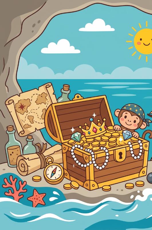 Achterkant van Avontuurlijke piraten op zee