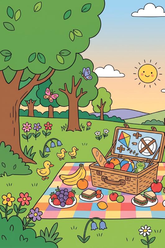 Achterkant van Picknick in het park