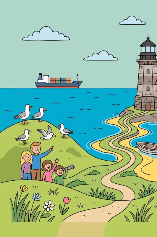 Achterkant van Vuurtorens aan de kust