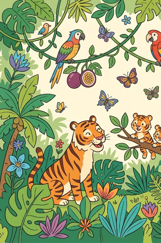Achterkant van Tijgers in de jungle