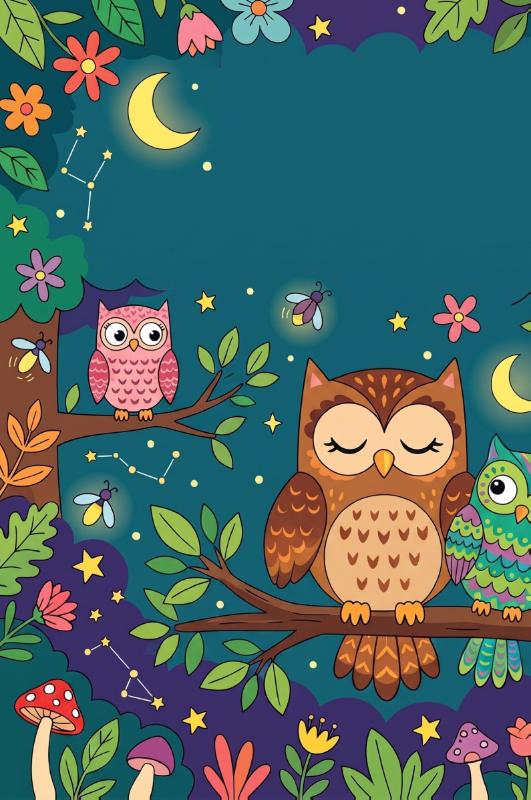 Achterkant van Uilen in de nacht