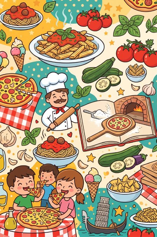 Achterkant van Pizza's en Italiaans eten