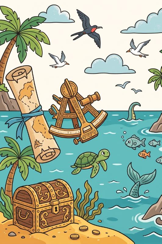 Achterkant van Ontdekkingsreizigers en zeilschepen