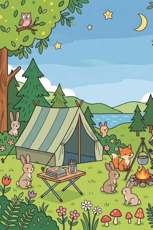 Achterkant van Kamperen in de natuur