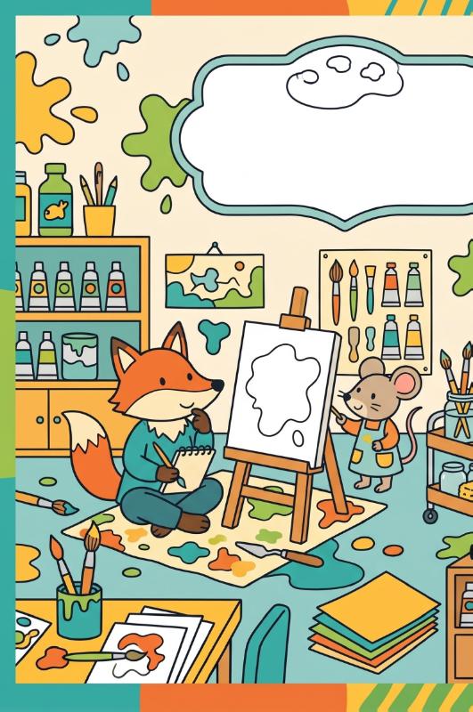 Achterkant van Schilderen in het atelier