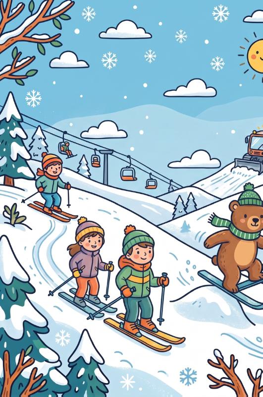 Achterkant van Skiën en snowboarden