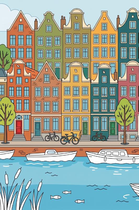 Achterkant van Amsterdamse grachtenpanden