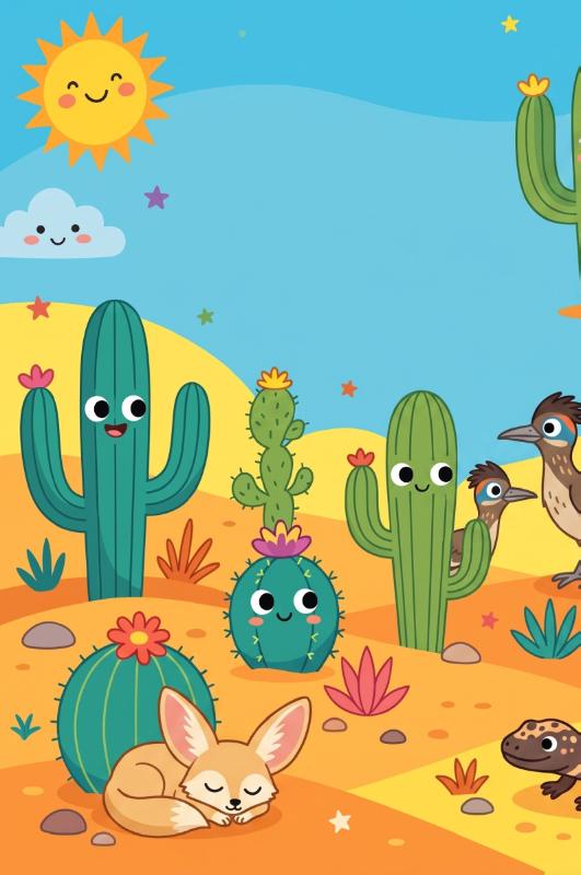 Achterkant van Woestijnen en cactussen