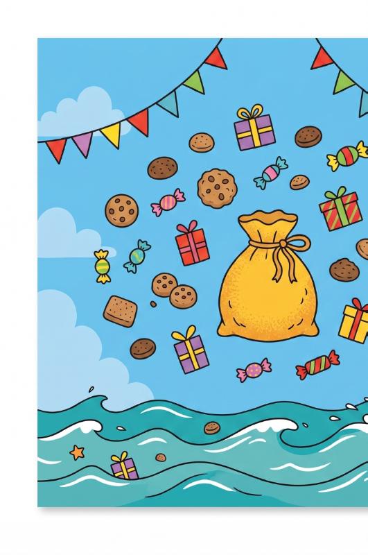 Achterkant van Sinterklaas en zijn stoomboot