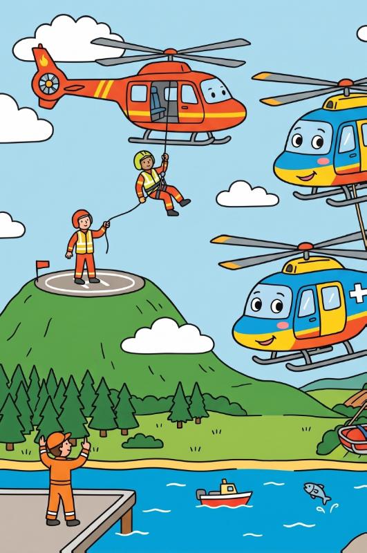 Achterkant van Helikopters in actie