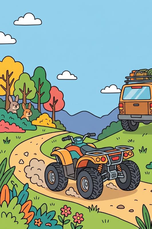 Achterkant van Quads en terreinwagens
