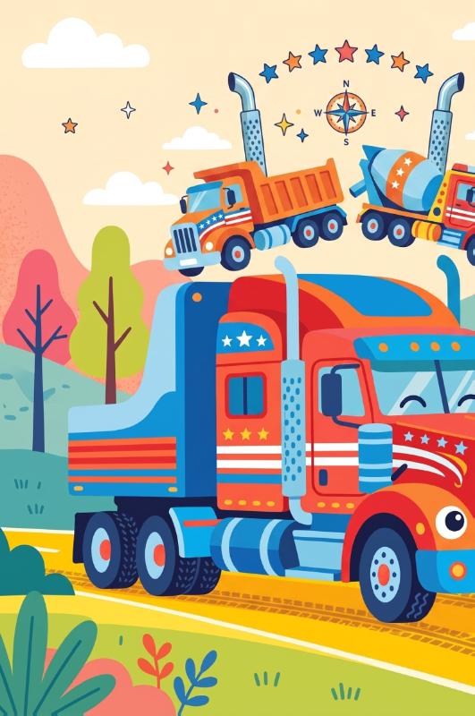 Achterkant van Amerikaanse trucks