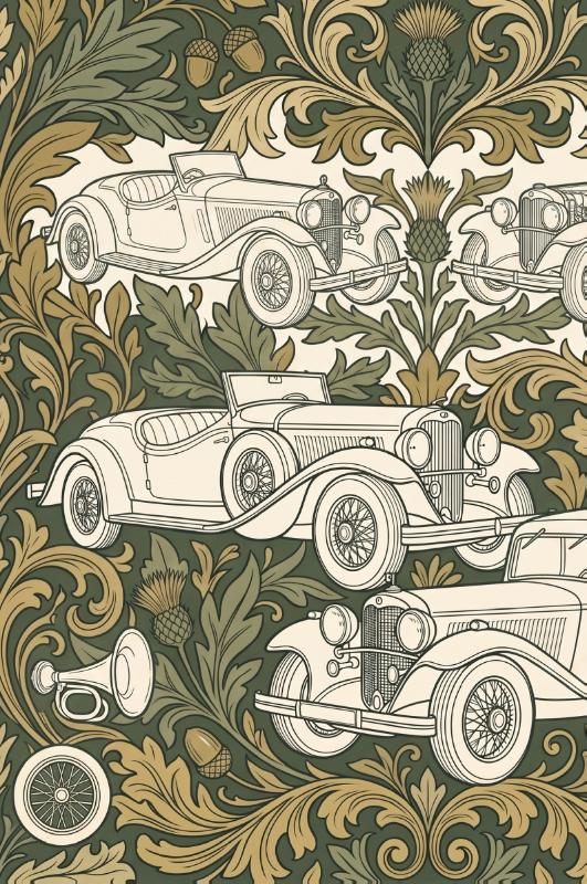 Achterkant van Klassieke oldtimers