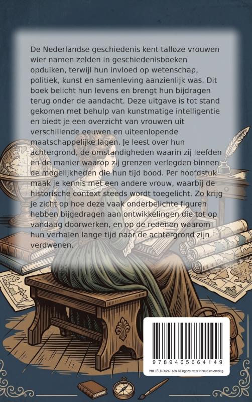 Achterkant van Vergeten Vrouwen uit de Vaderlandse Geschiedenis