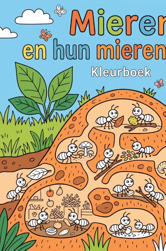 Achterkant van Mieren en hun mierenhoop