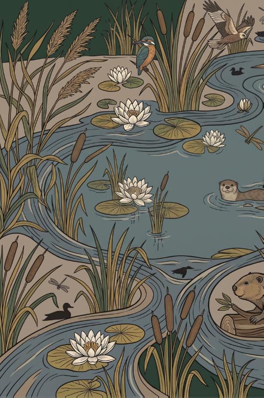 Achterkant van De Biesbosch en de rietlanden