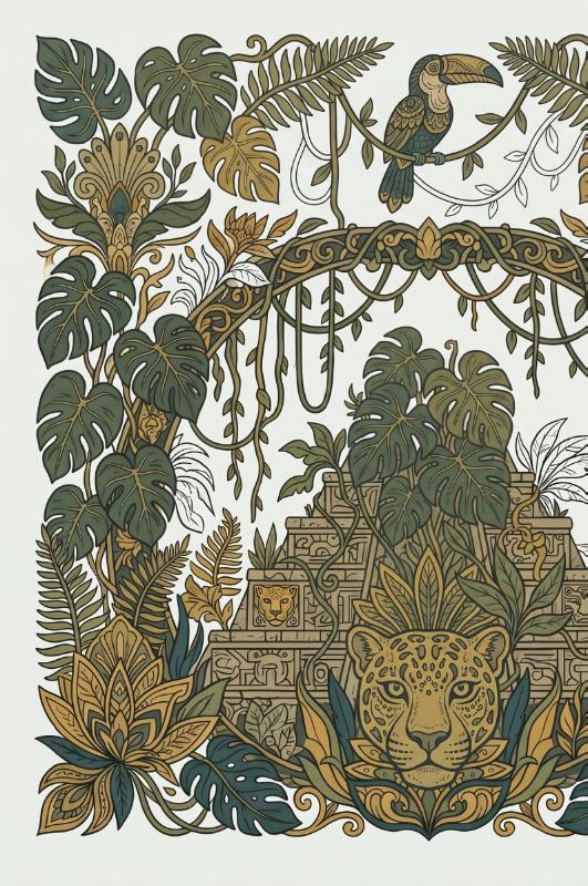 Achterkant van Verloren steden in de jungle